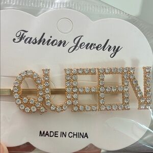 Gold and Silver 'QUEEN' Hair Clip